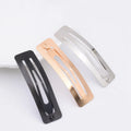 5cm Silver Golden Black Thick Plus Rectangle Metal Snap Hair Clip Plain Square DIY Girl Hairgirp Hairpin Women Hair Accessories