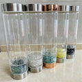 Factory Price Elixir Gemstone Healing Water Bottle Crystal Gemstone Tumbled Stone Gravels Glass Water Bottle