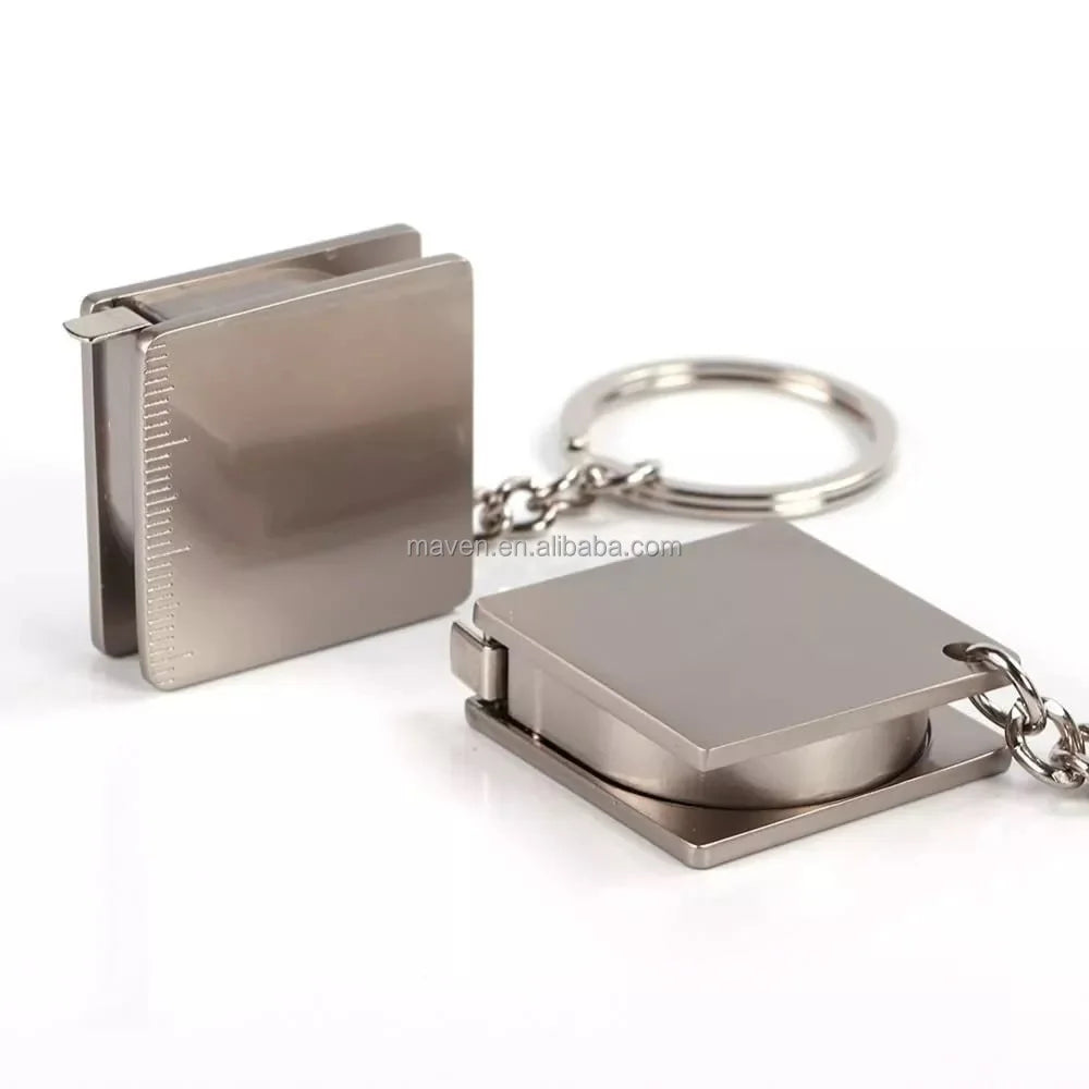 Zinc Alloy 1.2M Retractable Measuring Reel Tape Measure Tool Keychain