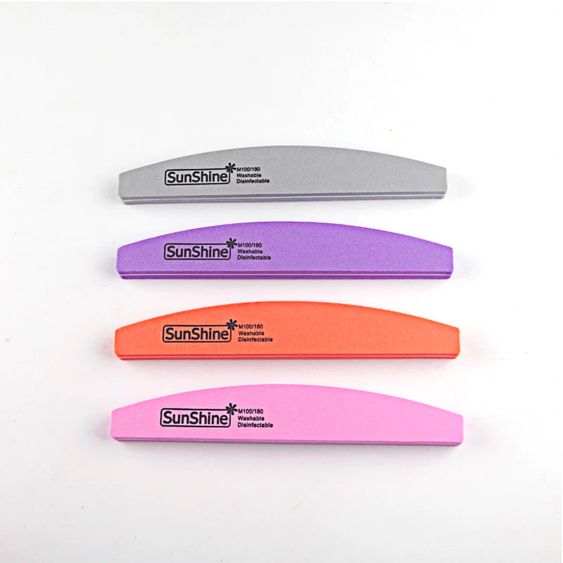 Sponge File Professional High Quality Pink Color Nail Files for Manicure Tools Half Moon Nail Buffer