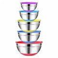 Large Capacity Salad Bowl Stainless Steel Mixing Bowls With Silicone Base and Lid for Baking Cooking and Serving Food