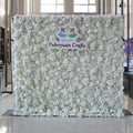 Other Decor Flower and Plant Wedding Flower Panel Decor 5D Roll up 8*8ft Grid Fabric Cloth Base Ivory White Artificial Silk Rose
