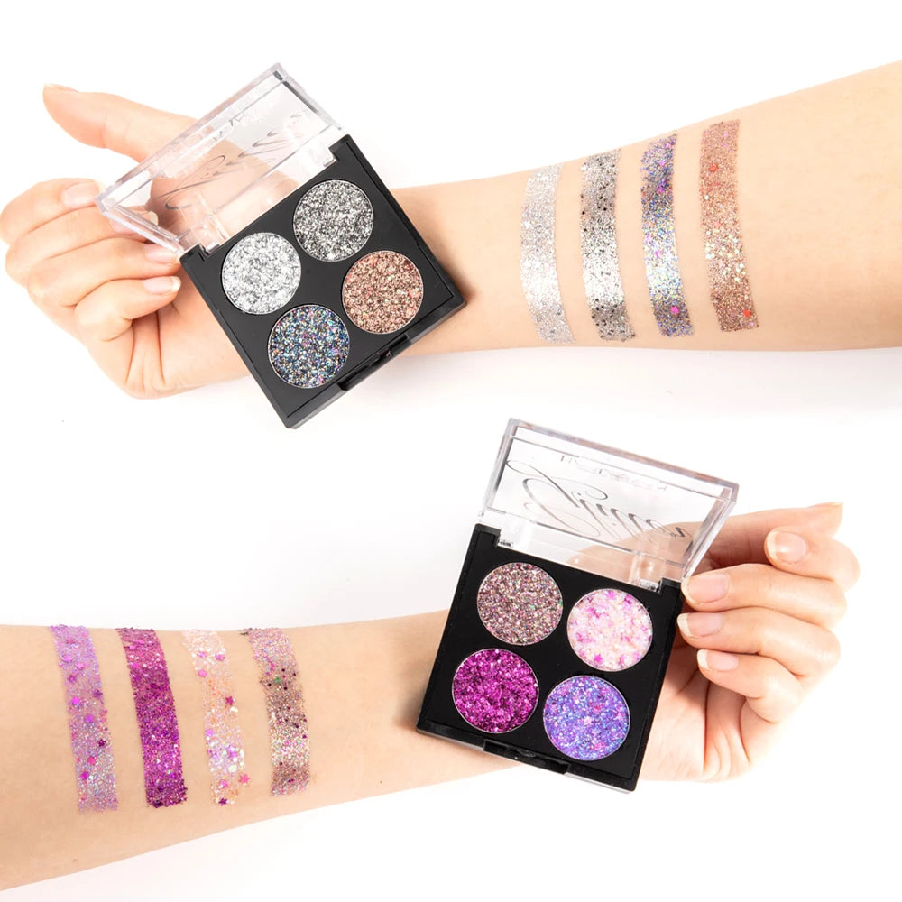 Makeup Cosmetics Wholesale Glitter Eye Shadow Oem Eyeshadow Glitter in Bulk Eye Shadow Quads Contour Palletes Customize