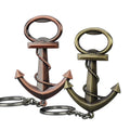 Wholesale Custom Vintage Metal Kelleg Beer Bottle Opener Keyring Creative Anchor Shaped Eco-friendly Zinc Alloy Opener Keychain