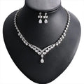 Genya Necklace Earrings Crystal Bridal Wedding Jewelry Sets for Brides Bridesmaid Prom Costume Accessories for Women