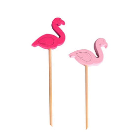 5.1 Inch Bamboo Toothpicks for Appetizers Drinks Luau Hawaiian Beach and Holiday Party Supplies Flamingo Cocktail Picks