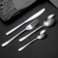 Smooth Mirror Polish Easy Cleaning Stainless Steel Modern Custom Logo Flatware Restaurant Silverware Spoon Fork Set Wedding