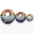 2CM 3CM 4CM Wholesale Natural Gemstone 7 Chakra Donut Pendants High Quality Top Drilled Gogo Stone Pendant 20mm 30mm 40mm