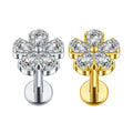 Right Grand ASTM F136 Titanium 16G Bow Tie Labret Lip Stud Earring With CZ Helix Cartilage Conch Tragus Flat Back Piercing
