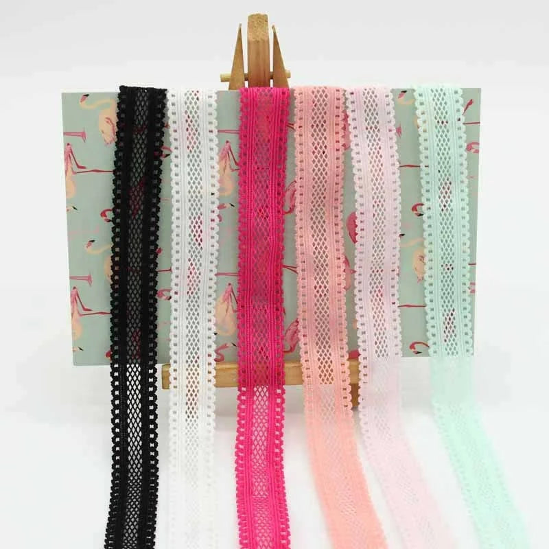 Wholesale 18mm Colorful Elastic Webbing Trim Lace for Headbands