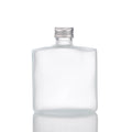 Frosted Reusable Flat Wine Glass Bottle for Drinking Milk Liquid Beverage Juice Wine Liquor Cold Brew With Screw Lid