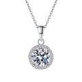 Fine Jewelry Grade D 0.5/1ct Moissanite Diamond Jewelry 925 Sterling Silver Simple Moissanite Pendant Necklace Women