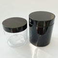 4oz 5oz 6oz 8oz 120ml 150ml 180ml 250ml clear and Black Cosmetic Cream Jars with F-217 PE Foam Lined Lids 70-400 Neck Finish