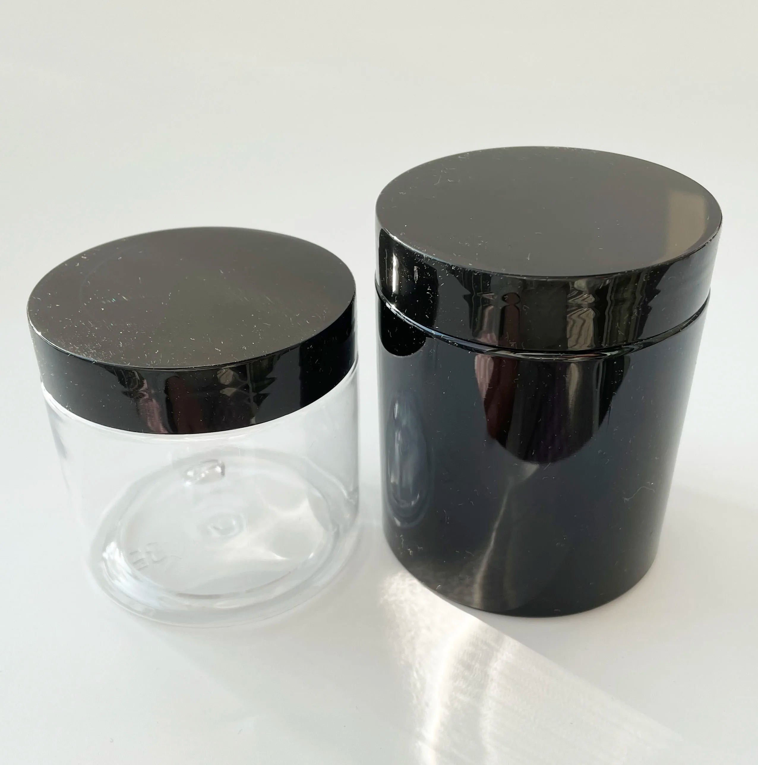 4oz 5oz 6oz 8oz 120ml 150ml 180ml 250ml clear and Black Cosmetic Cream Jars with F-217 PE Foam Lined Lids 70-400 Neck Finish