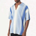 Custom Design Logo Knitwear Short Sleeve Summer Street Life Striped Casual Knit Pullover Top Men Polo Shirts