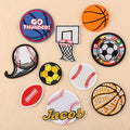 Fancy 3D Embroidered Felt PVC Iron-On Football Basketball Patches for Hats and Clothing-Eco-Friendly