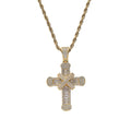 CN218 Brass Zircon  Cross Pendant Iced Out Cubic Zircon Necklace Hip Hop Gift Jewelry Bling Bling