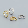 Unique 925 Sterling Silver Snake Earrings Inlaid Zircon Wholesale Ladies' Fashion Design Jewelry for Weddings Unique Hoop