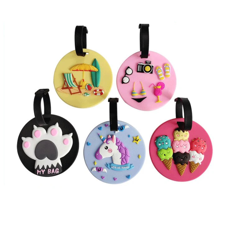 Wholesale High Quality Custom Soft Plastic PVC Luggage Tag with Letter Pattern and Custom Design