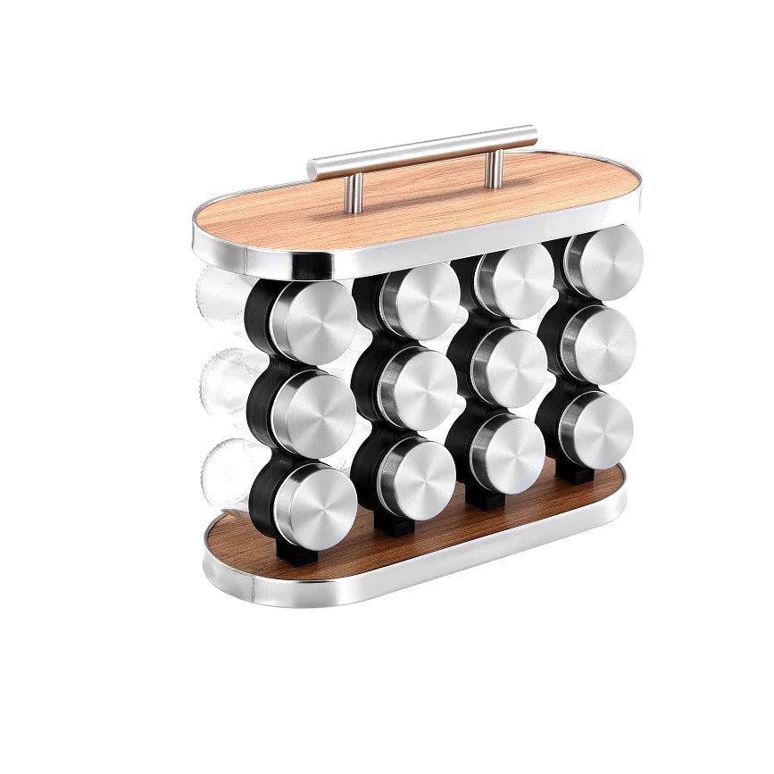 Steel Seasoning Rack Spice Holder with Handle Kitchen Multi-layer Seasoning Bottle Storage Rack
