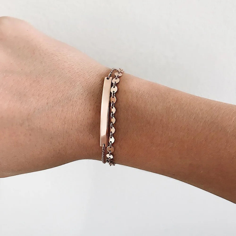 Dropshipping Wholesale New Fashion Stainless Steel Bracelets Set for Women Jewelry