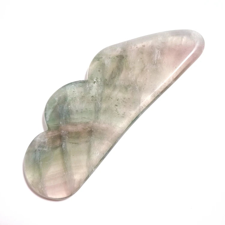 DIY Beauty and Personal Care Fluorite Stone Guasha Lifting Scraper Shape Gua Sha Board Loose Natural Gemstone