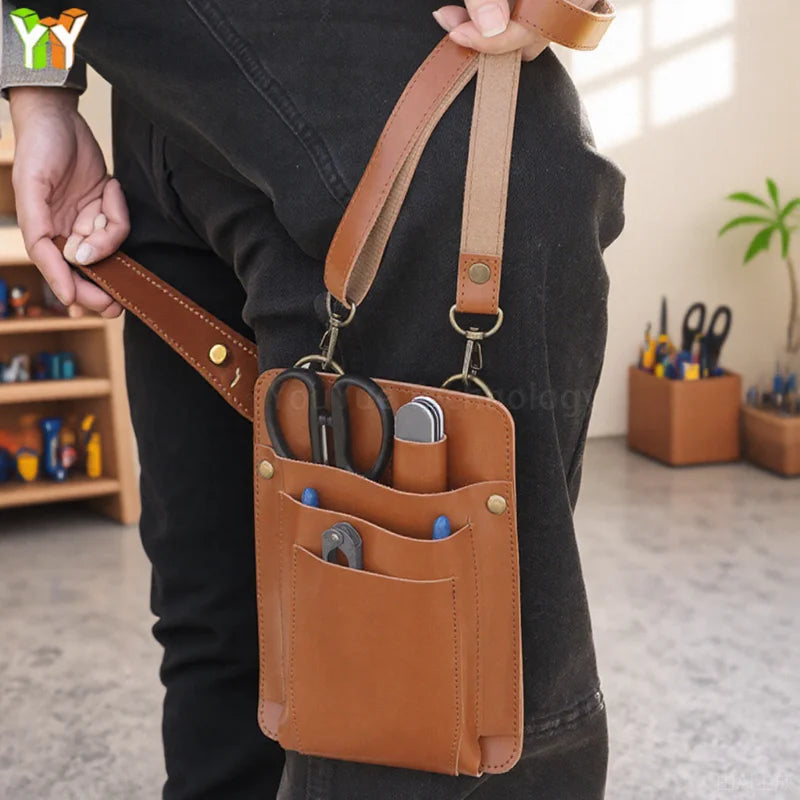 Garden Tool Kit Florist Tool Bag Belt Bag Leather Arts Fan Pruning Shears Storage Pouch