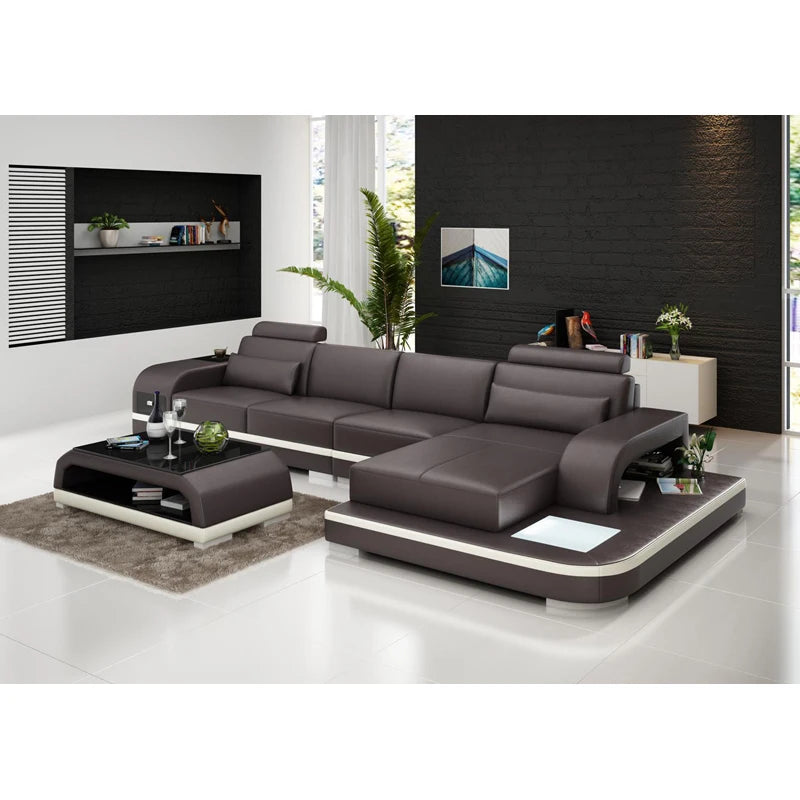 Leather Sofa Pu Leather with Full Leather Luxury Living Room Sofa Furniture Set Makeup Studio Nails Salon Sofa Furniture Set