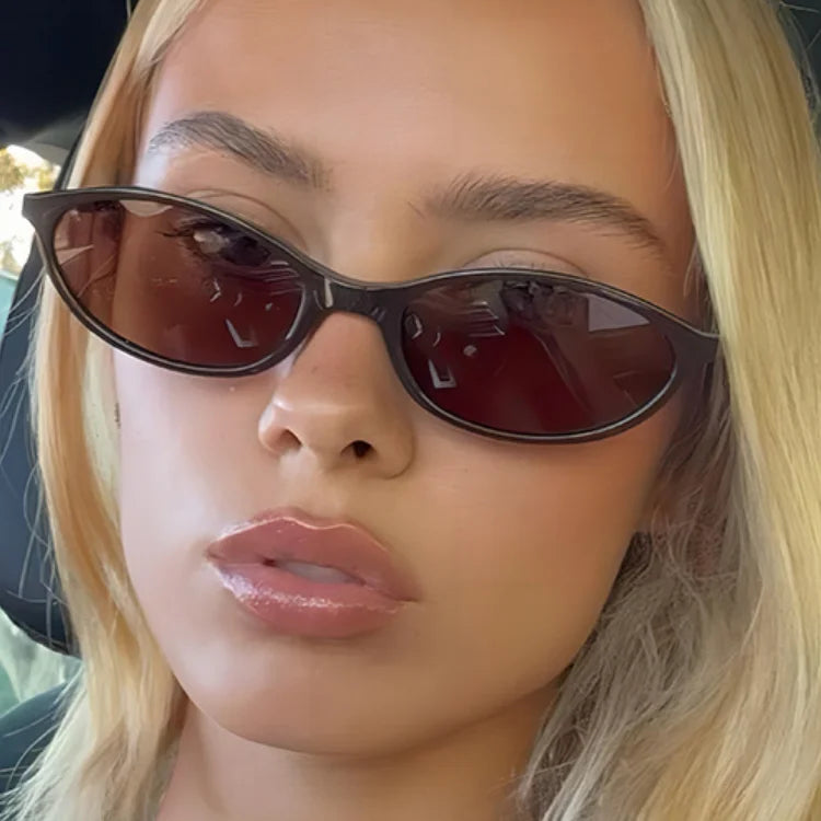 Trendy Shades Hot Sale Fashion Small Oval Round Sun Glasses Personality Oval Small Frame Sunglasses Gafas De Sol