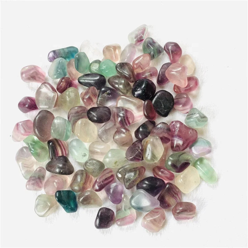 Wholesale  Natural Gravel Stone rainbow Fluorite Tumbled Stone for Decoration