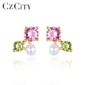 CZCITY Earings for Women 2026 Korean for Girls Earing 925 Dtraa Zirconia Designer CZ Women Earrings Stud Earrings