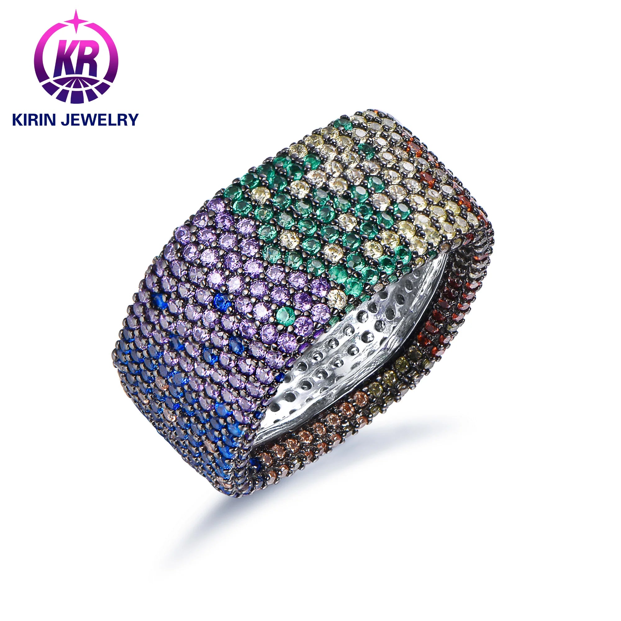 Fashion Luxury Classic Oval Cut 925 Sterling Silver Unisex Green Nano Purple Deep Orange Zircon Wedding Engagement Ring