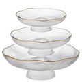 Premium Quality Decoration Glass Table Chargers  Service Plate With Gold EdgeFor Dinner Wedding