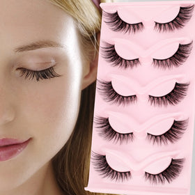 New Design Foxy Winged Cat Eye Lashes Angel Wing Natural Silk Lash Faux Mink fox Fluffy Eye Lashes