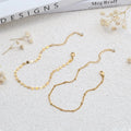 New Layered Stacked Chain Anklet 18k Gold Plated Brass 2pc Link Anklets Sets Fashion Foot Jewelry Anklets for Women Girls