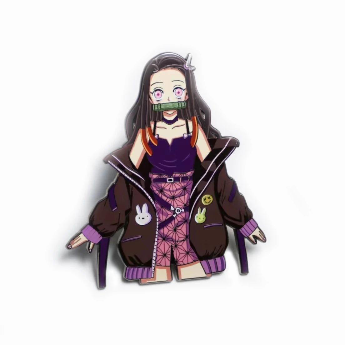 Wholesale Metal Cute Logo Anime for Badges Demon Slayer Nezuko Custom Soft/Hard Die Struck Enamel Pins Gold-Plated Backing
