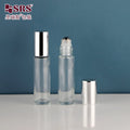 Hot Sale 10ml Transparent Frost Glass Roller Bottle Perfume Essential Oil Roll on Cosmetic Packaging Container