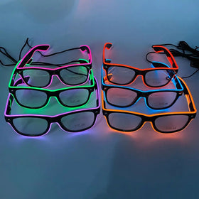 Colorful LED Light Glasses Glow Led Fashion Christmas Glasses El Wire Flashing Party Glasses for New Year Festival Rave Party