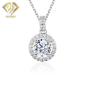Wholesale 1Carat D Moissanite 925 Sterling Silver Necklaces 18K White Gold Plated Jewelry