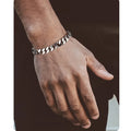 925 Sterling Silver Ma Yin Fang Chain & Link Bracelet Rhodium Plated Hip Hop Style Unisex Gift for Men Women Party & Wedding