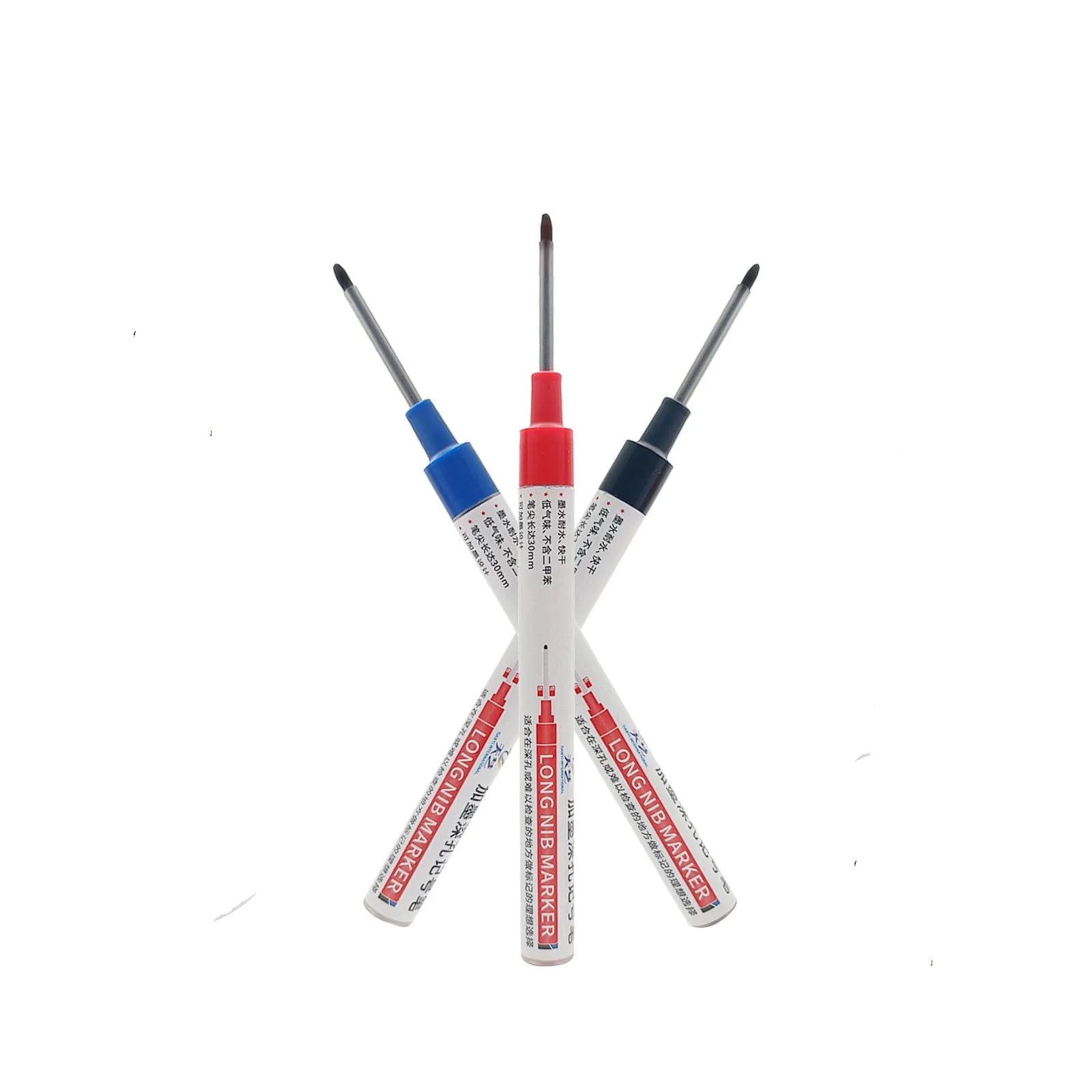 30mm Long Nib Refillable Marker Permanent Waterproof Deep Hole Marker Pens Colorful Carpenter Pen