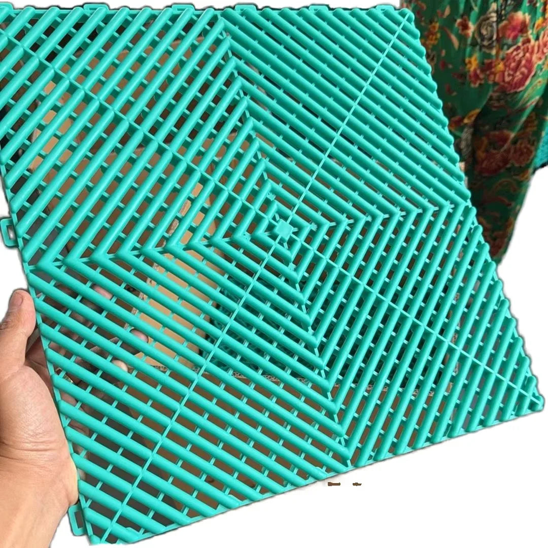Baona Eco Easy to Install Vented Drainage High Quality Garage Floor Tiles PP Plastic Tile Flooring for Car Detailing Shop