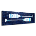 Bedroom Bathroom Decor Arts Coastal Canvas Wall Art Navy Blue and White Wooden Oar