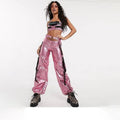 Wholesale 0.2mm Solid Color Mirror Metallic Pu Synthetic Leather Fabric for Making Performance Costumes Bags