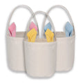 2023 Customize Logo Easter Basket Portable Canvas Candy Gift Easter Egg Baskets for Kids Easter Baskets Bag