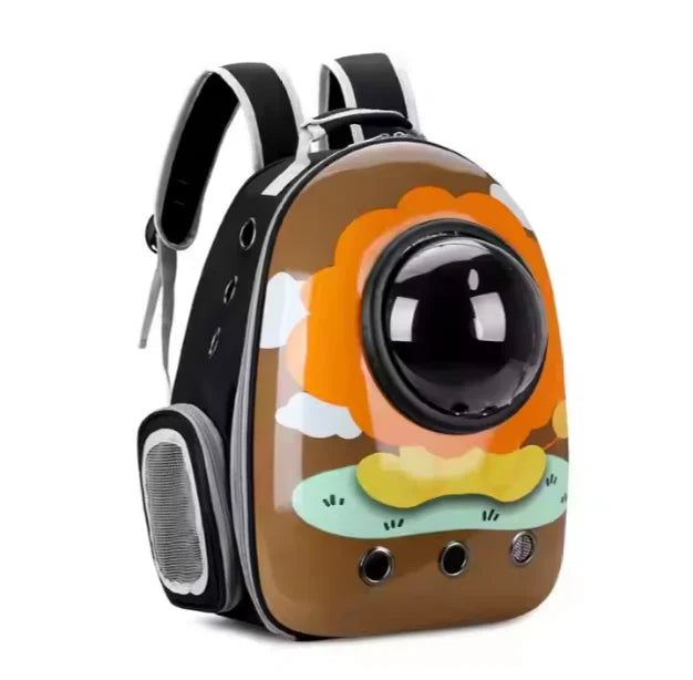 New Portable and Breathable Cat and Dog Small Pet Backpack With Three Outlets for Outdoor Travel