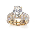 MSR-1584 18K Gold Customized Oval Shape 3.1ct F VS1  Lab Diamond Stackable Ring
