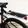 Adjustable Aluminum Alloy Bicycle Rear Rack Quick Release Luggage Carrier for Mountain Bike with Reflector Light and Strap