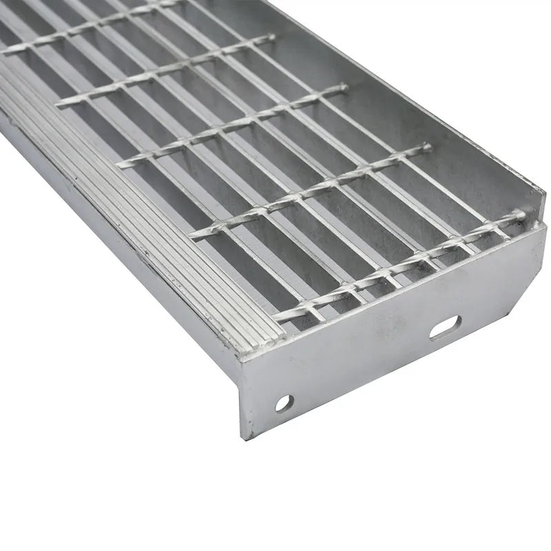 Aluminum Iron Stainless Steel Galvanized Modern Nosing Inlaid Customized Stair Tread for Indoor Outdoor Use