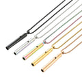 Triangular Hollow Stainless Steel Breathwork Calming Relief Meditation Stress Anxiety Relief Mindful Breathing Whistle Necklace
